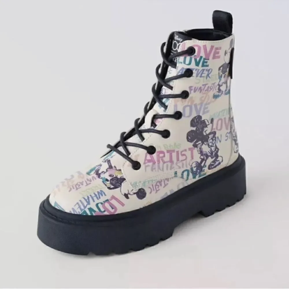 Zara Disney Mickey Mouse Girls Kids Boots(Size 3)